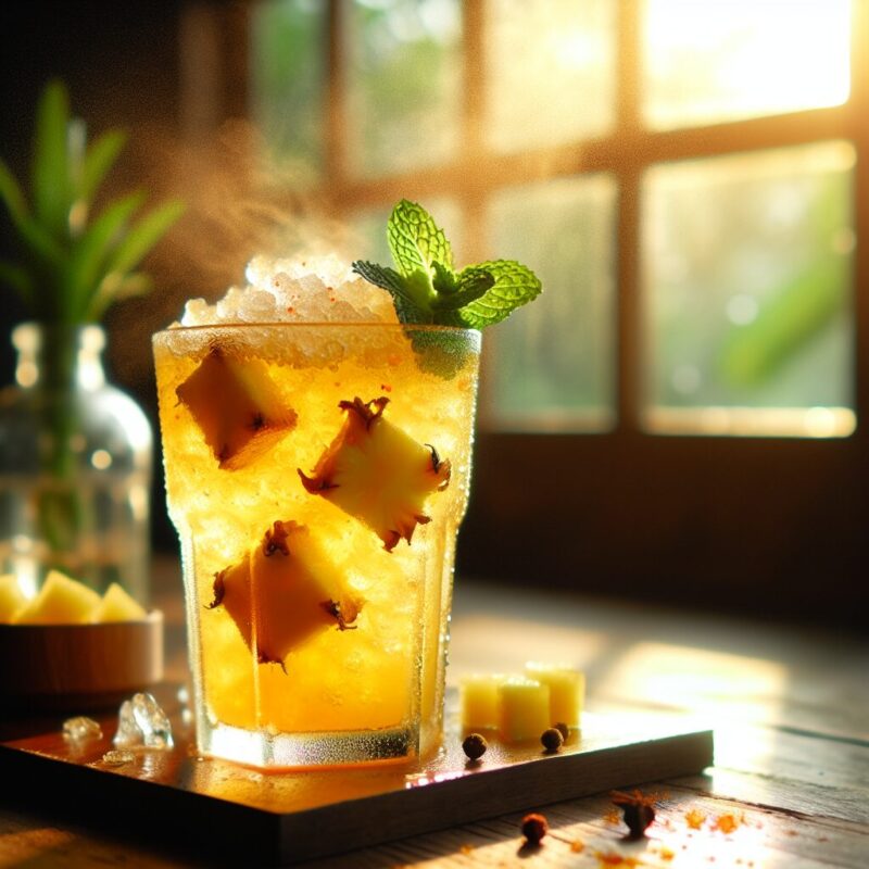 Spicy Pineapple Crush Mocktail. natural