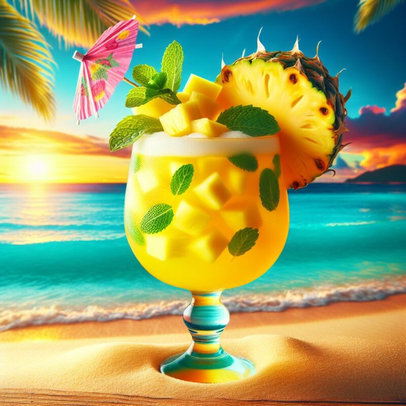 Tropical Pineapple Punch Mocktail.