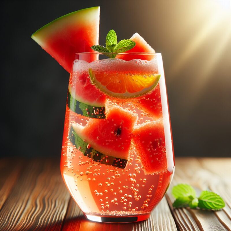 Watermelon Citrus Sparkler Mocktail.