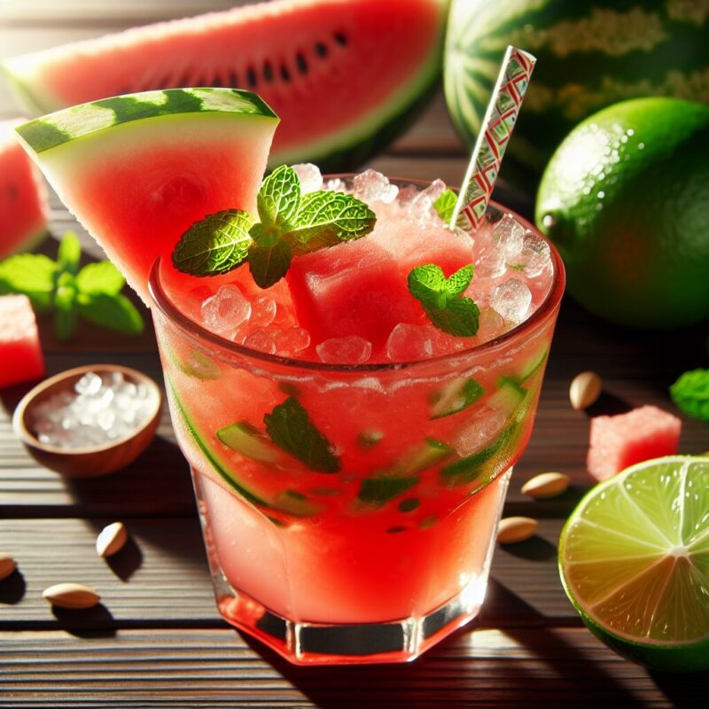 Watermelon Lime Delight Mocktail.