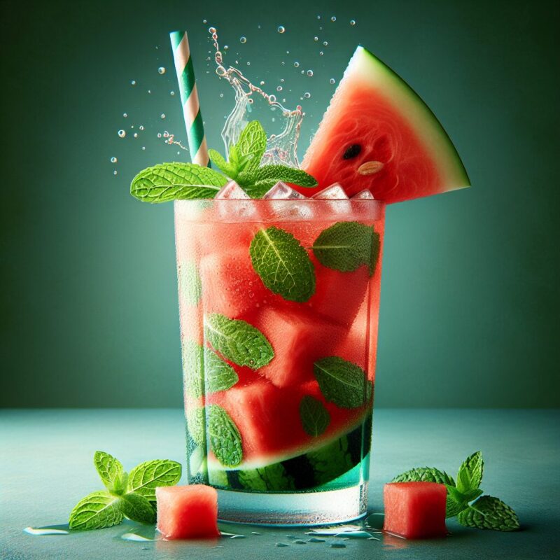 Watermelon Minted Splash Mocktail. natural