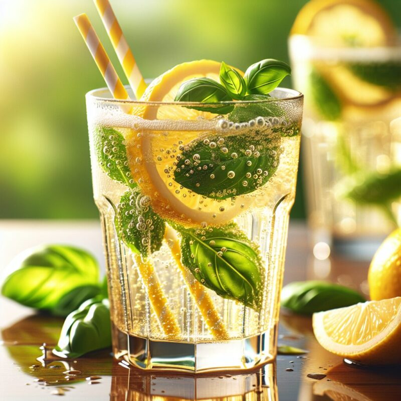 Zingy Lemon Basil Mocktail.