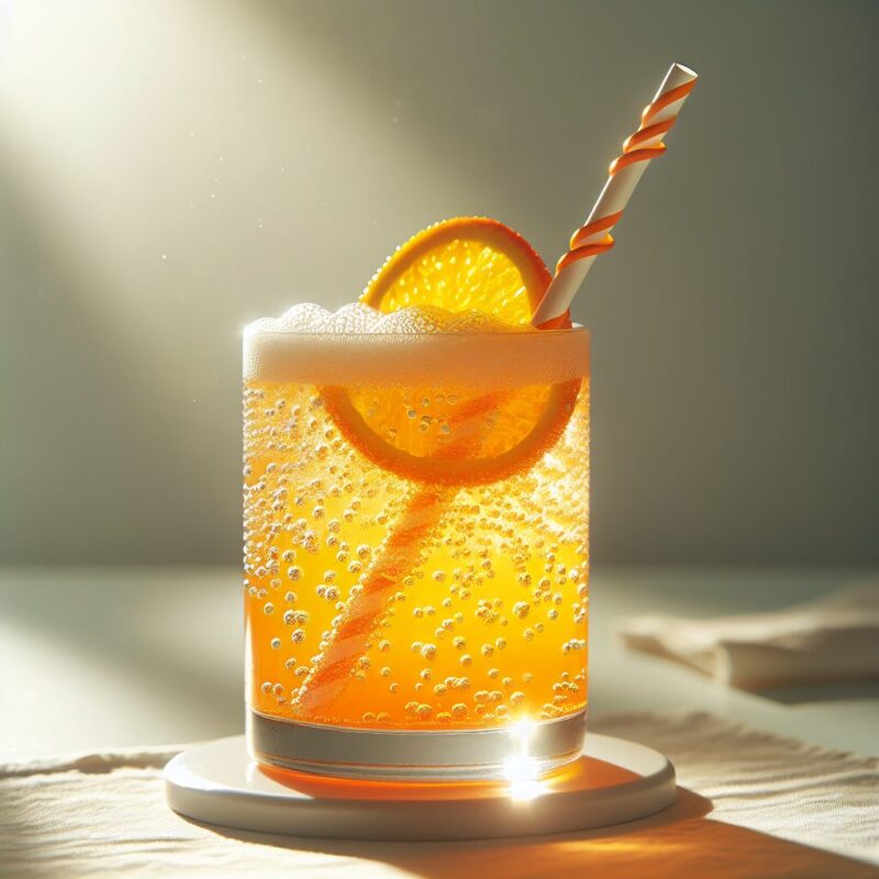 Zingy Orange Fizz Mocktail.