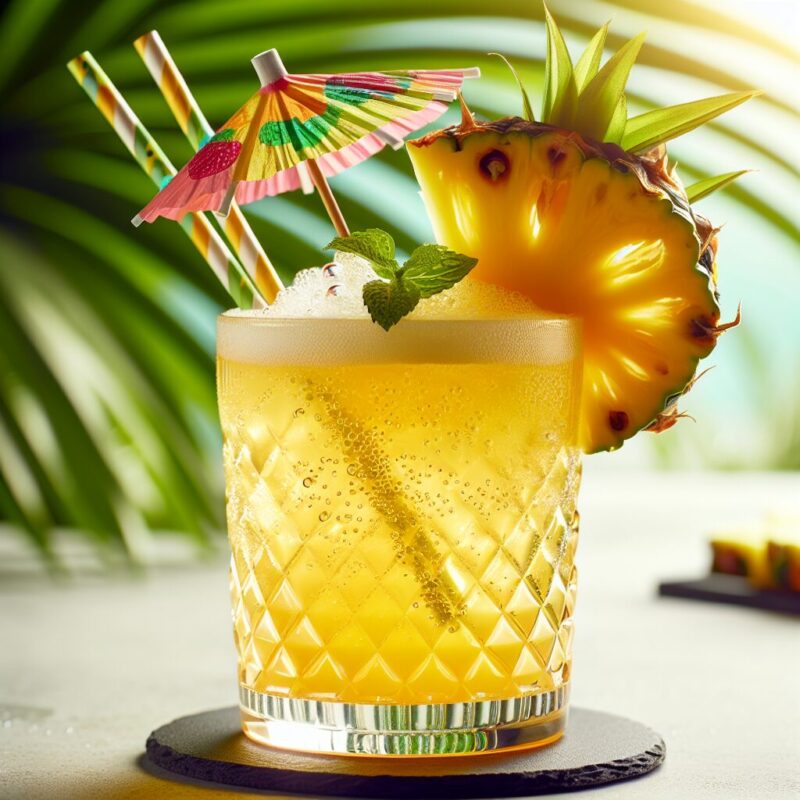 Zingy Pineapple Fizz Mocktail.