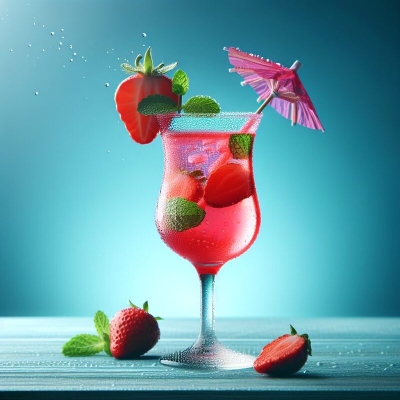 Zingy Strawberry Delight Mocktail.