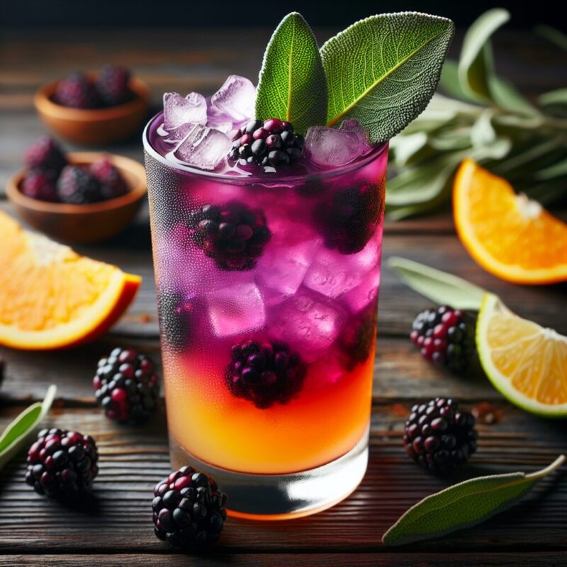 Blackberry Citrus Sage Mocktail.