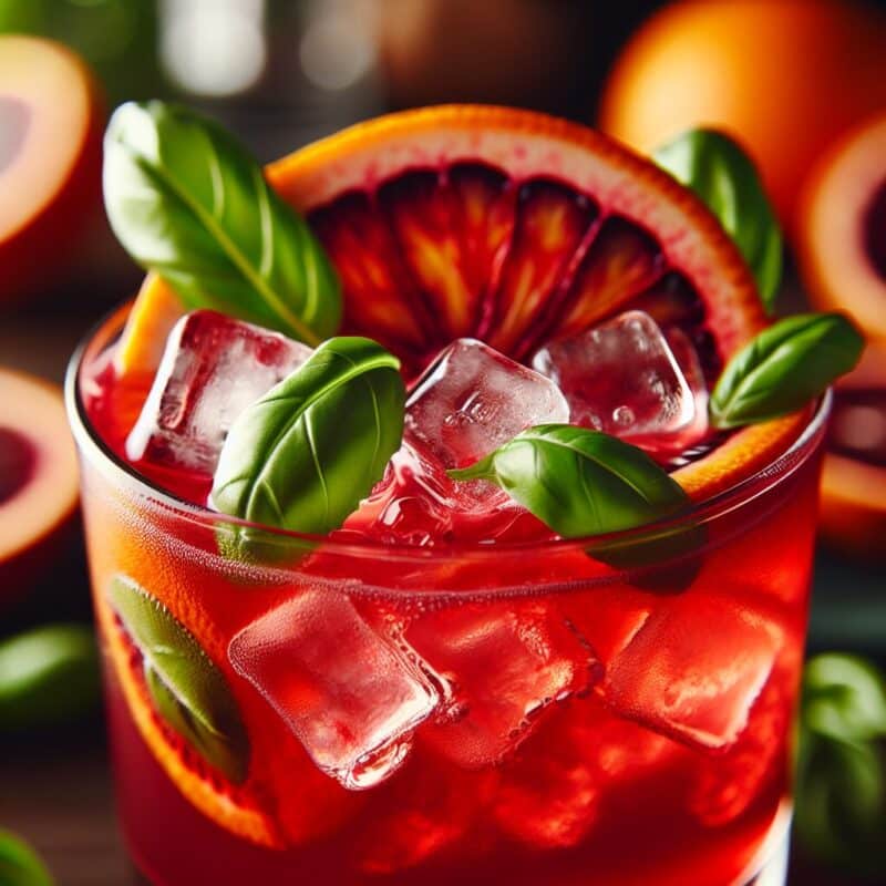 Blood Orange Basil Splash Mocktail.