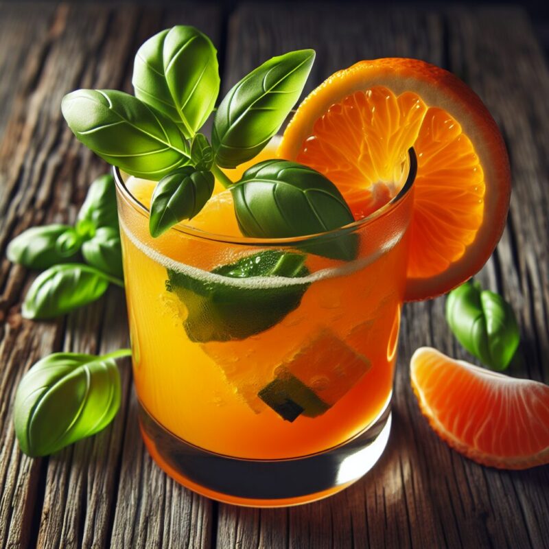 Clementine Basil Refresher Mocktail.