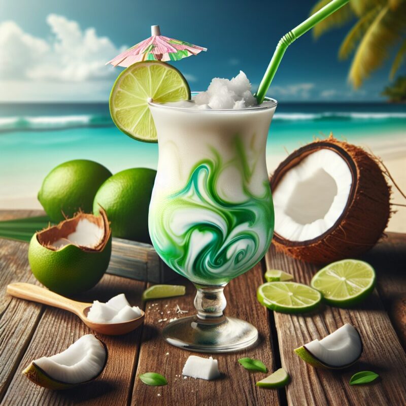 Coconut Lime Refresher Mocktail.