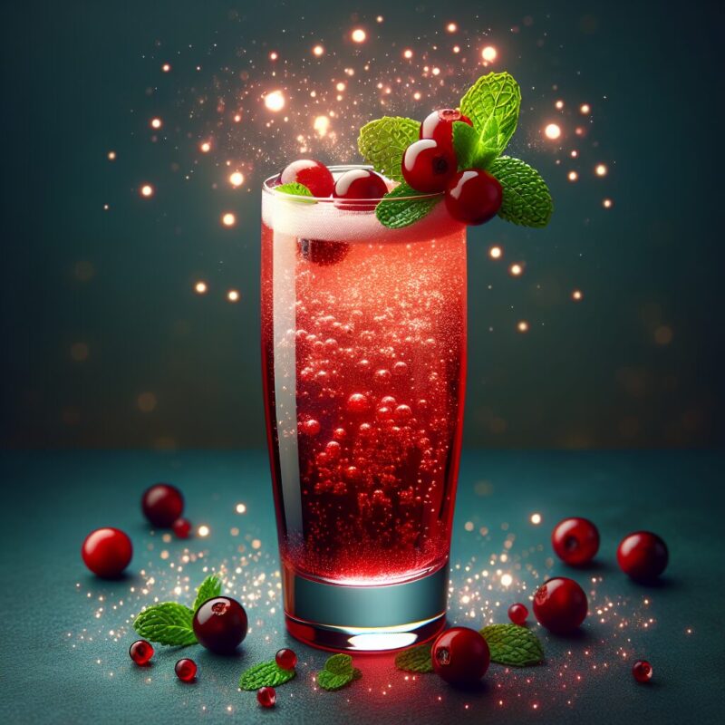 Cranberry Sparkler Mocktail.