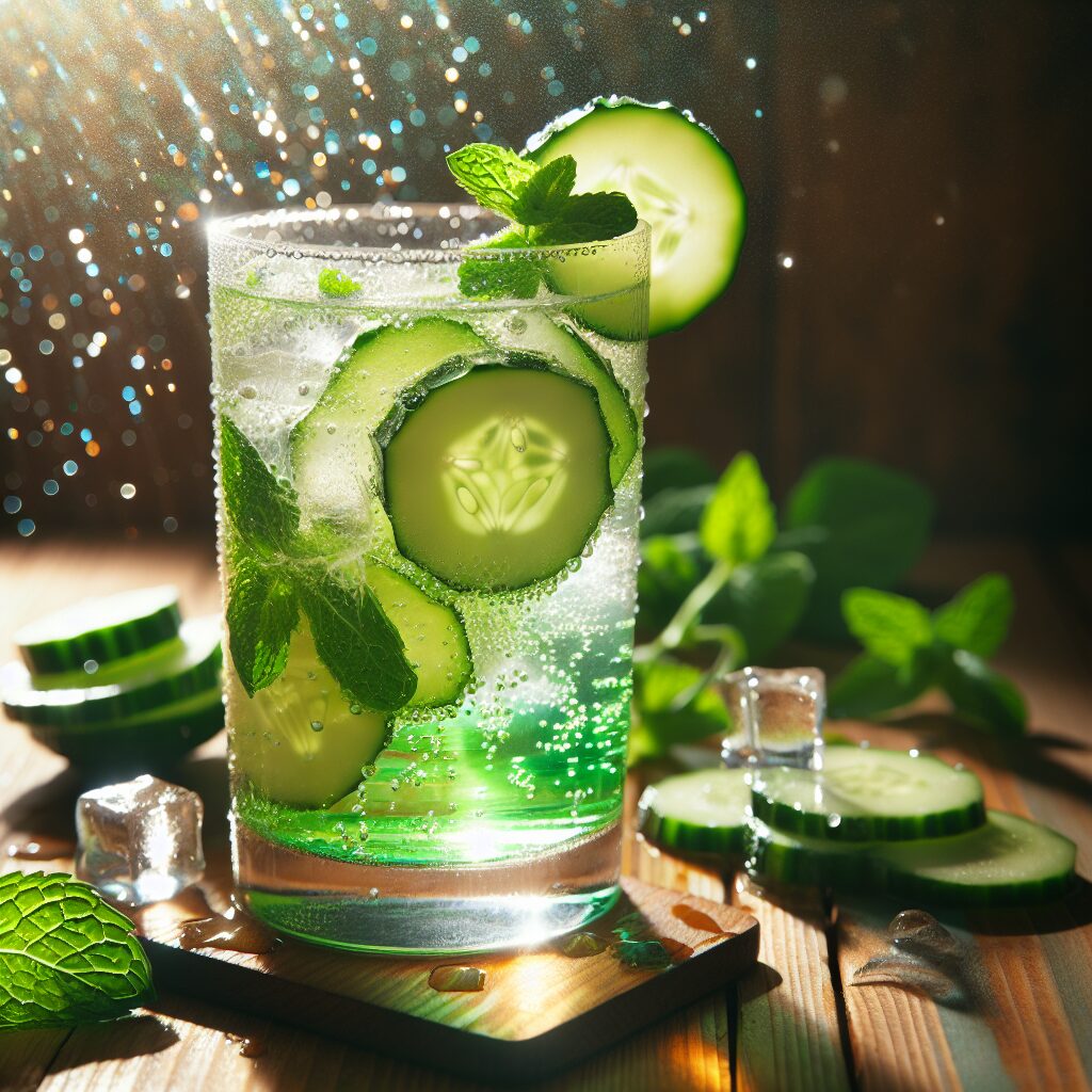 Cucumber Mint Spritz Mocktail.