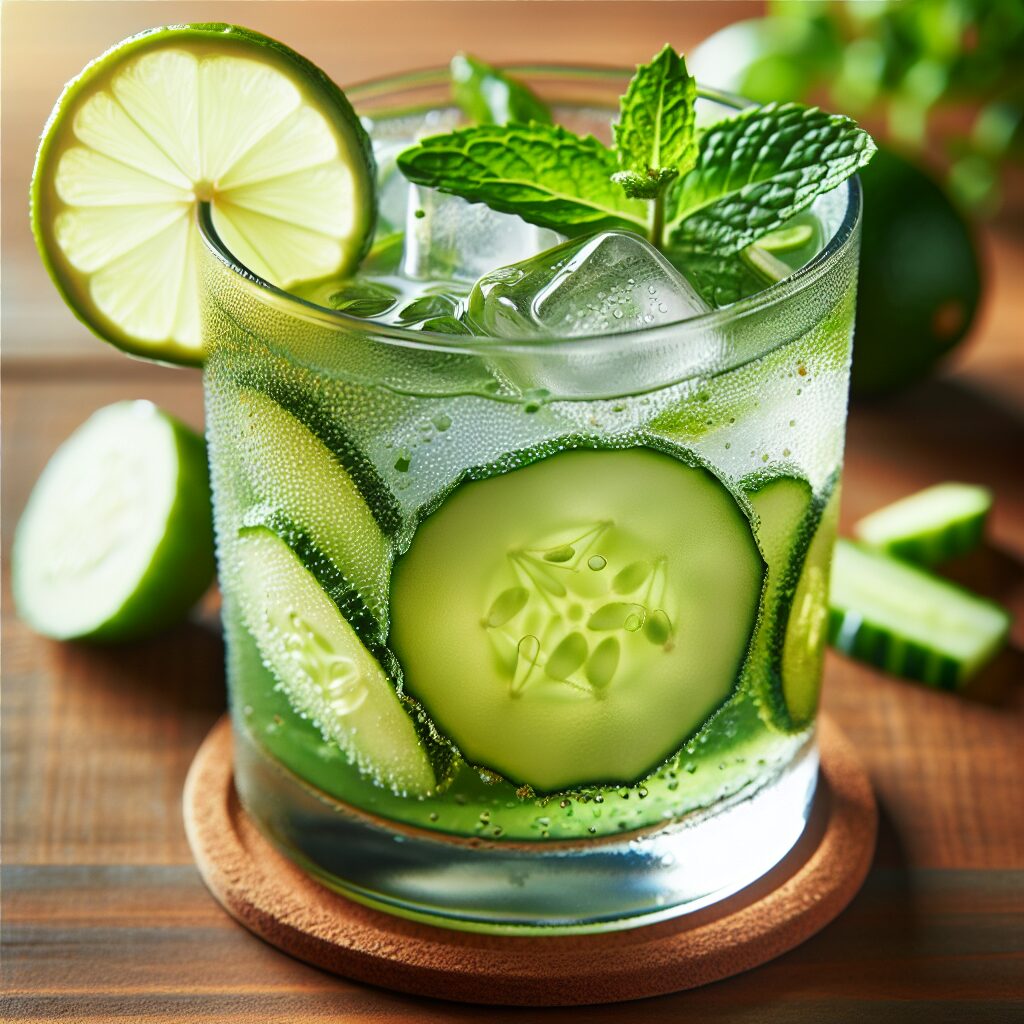 Cucumber Minted Lime Mocktail.