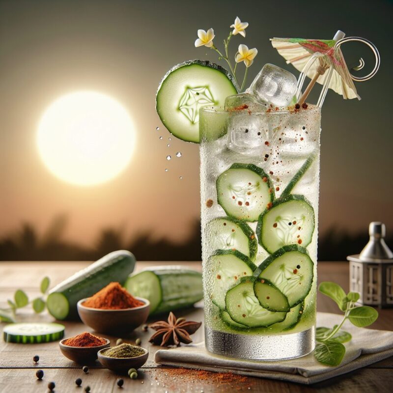 Cucumber Spice Cooler Mocktail.