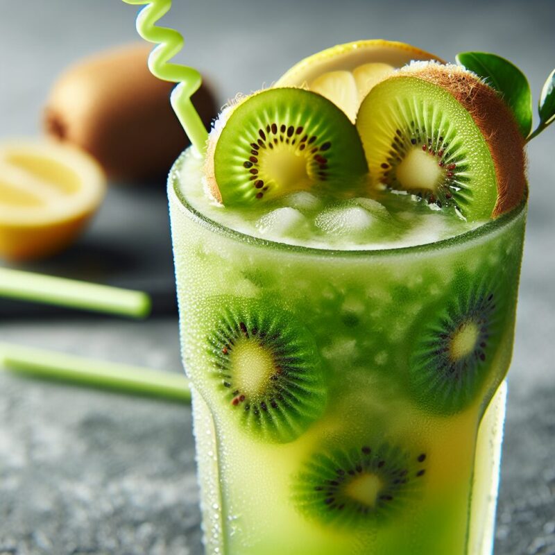 Kiwi Citrus Delight Mocktail.