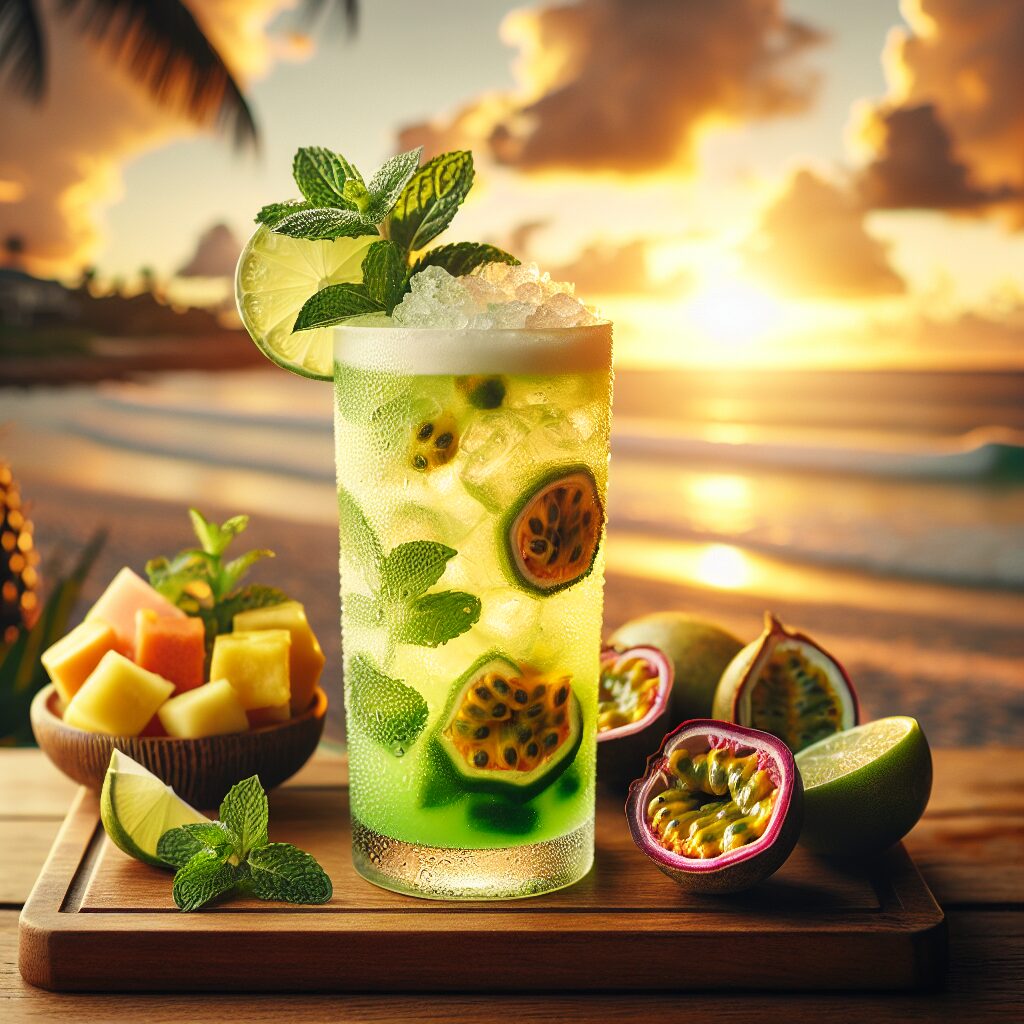 Lime Passion Punch Mocktail.