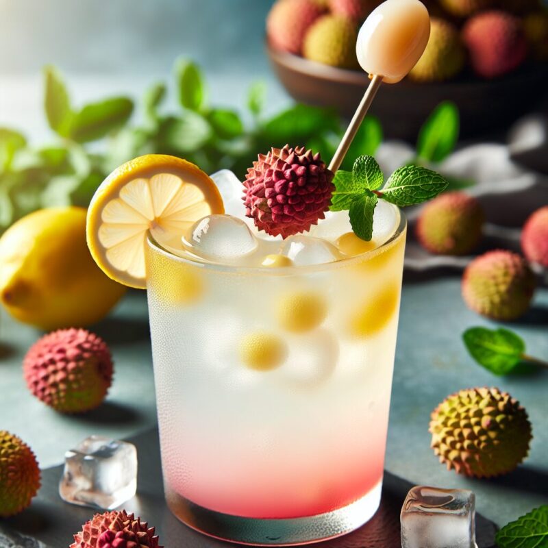 Lychee Lemonade Mocktail.