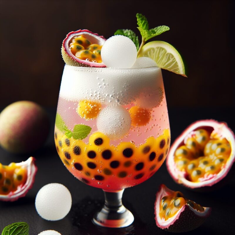 Lychee Passion Spritz Mocktail.