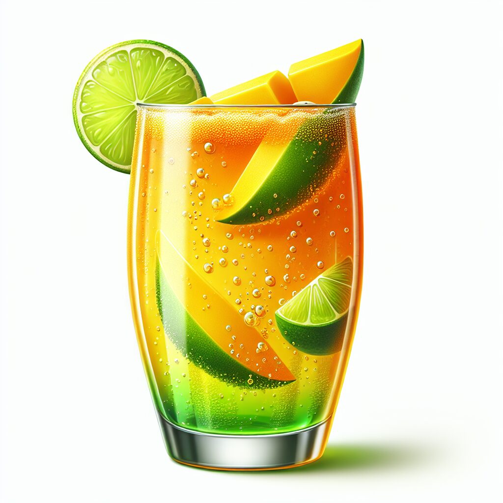 Mango Lime Refresher Mocktail.