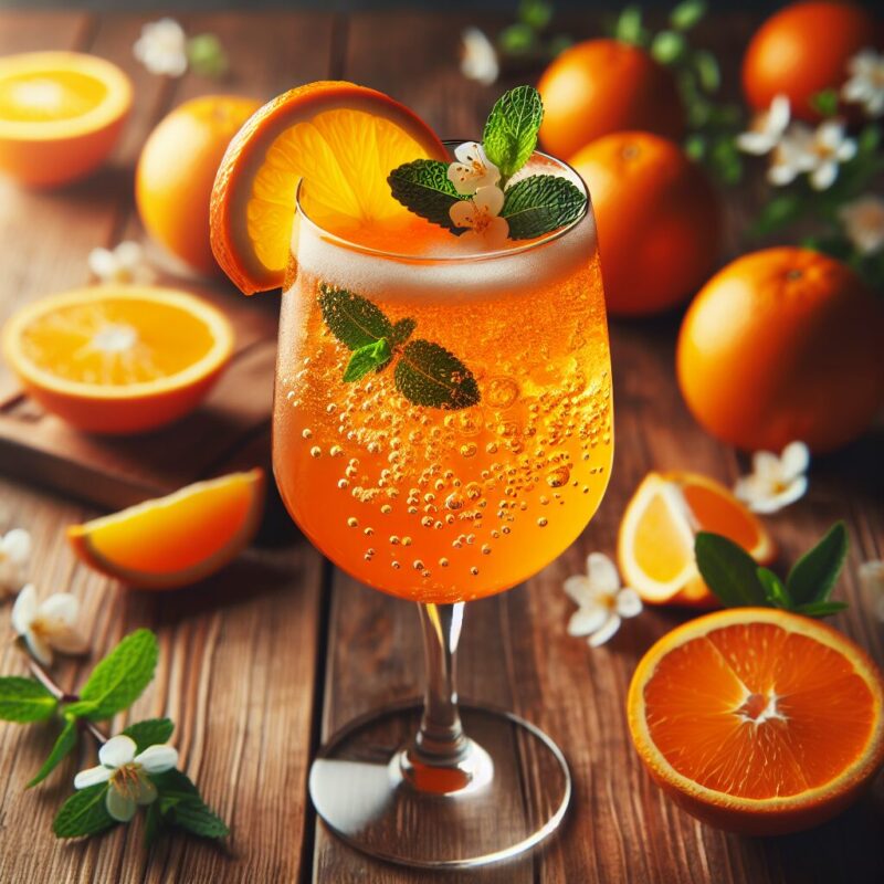 Orange Blossom Sparkler Mocktail.