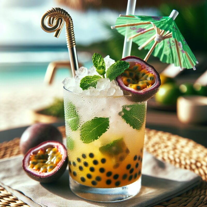 Passion Fruit Cooler Mocktail.