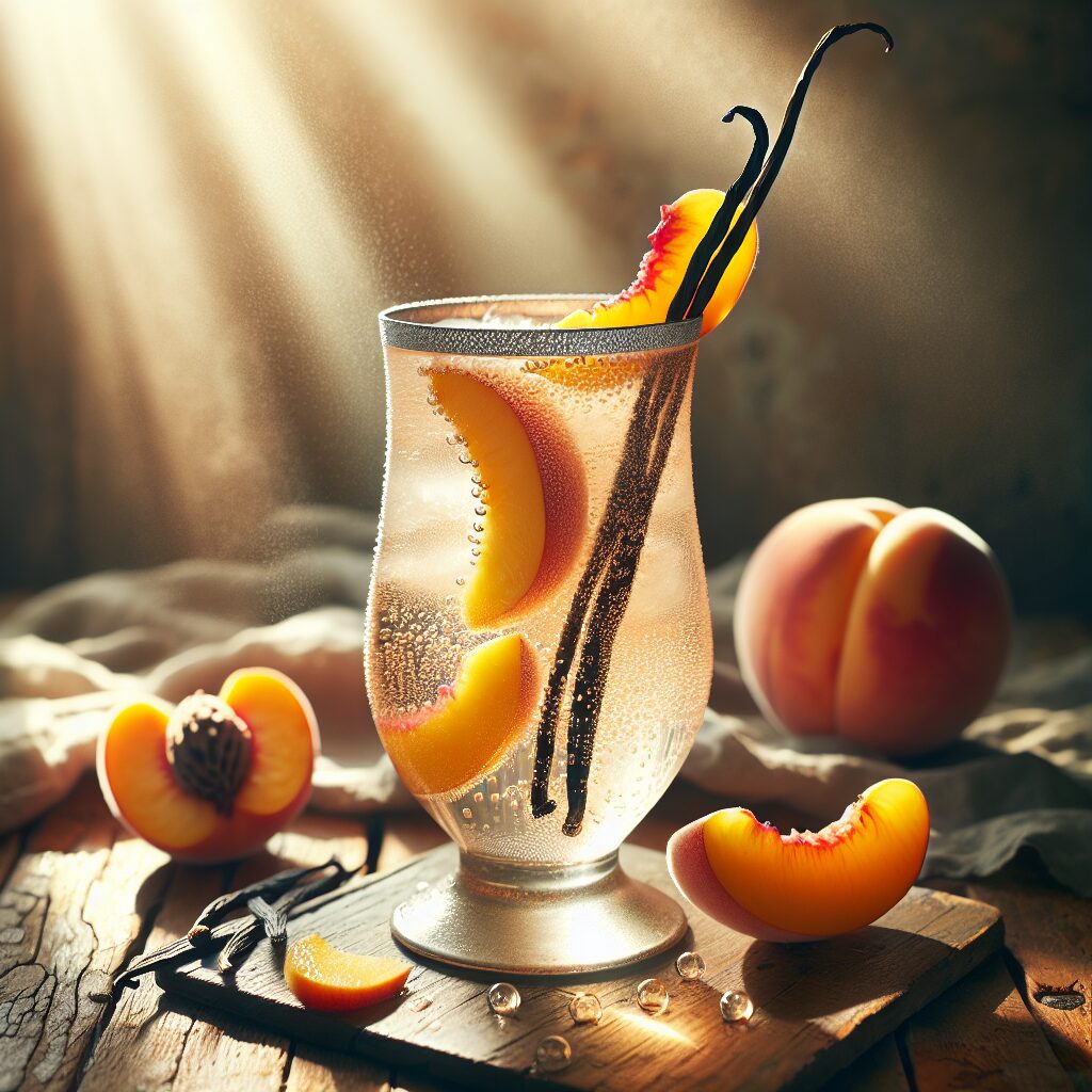 Peach Vanilla Fizz Mocktail.