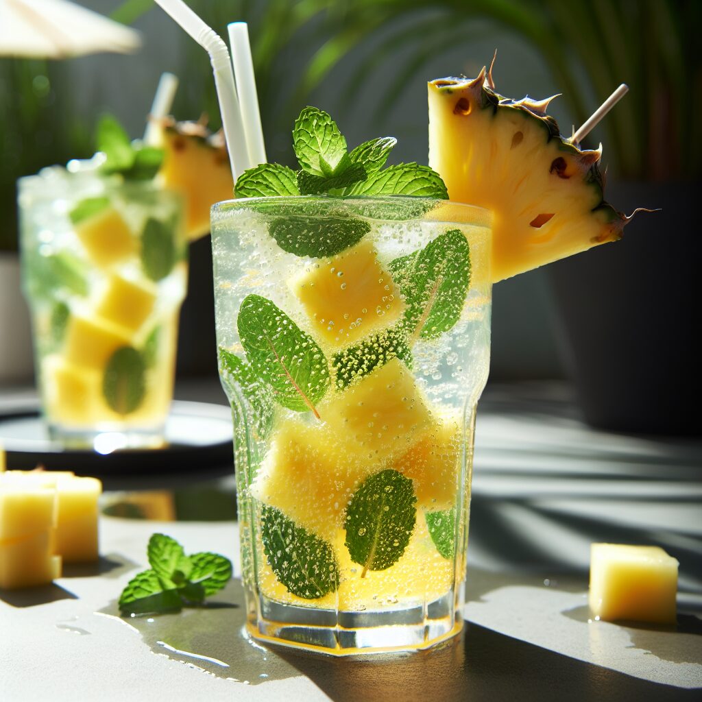 Pineapple Mint Cooler Mocktail.