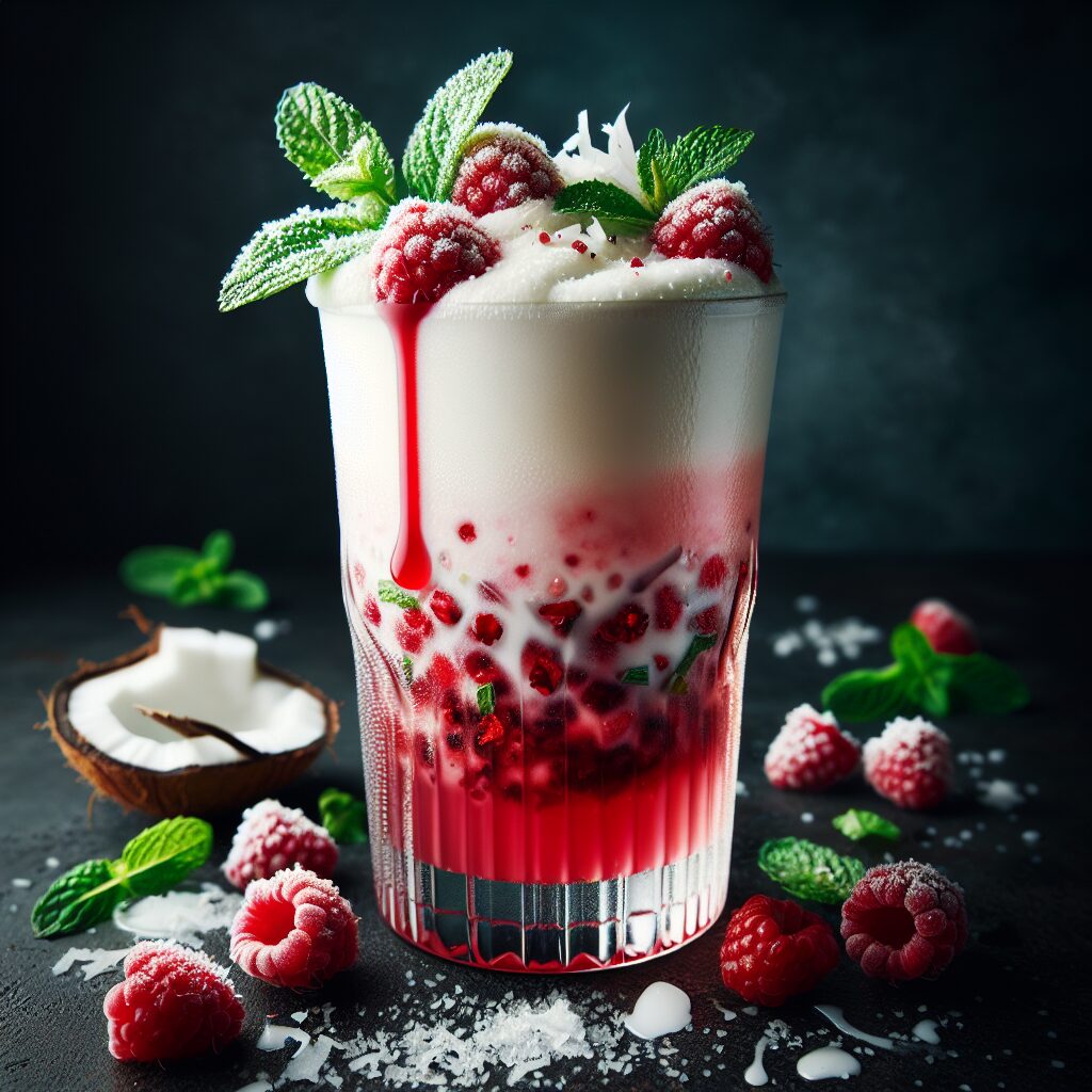 Raspberry Coconut Delight Mocktail.