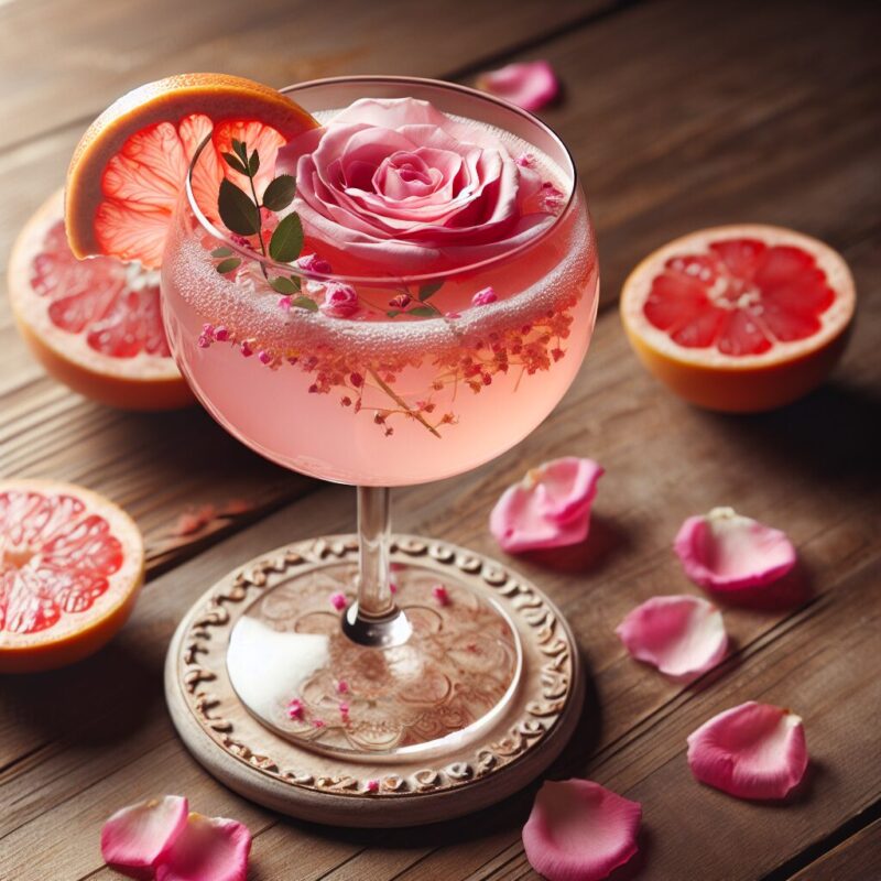 Rose Petal Grapefruit Mocktail.