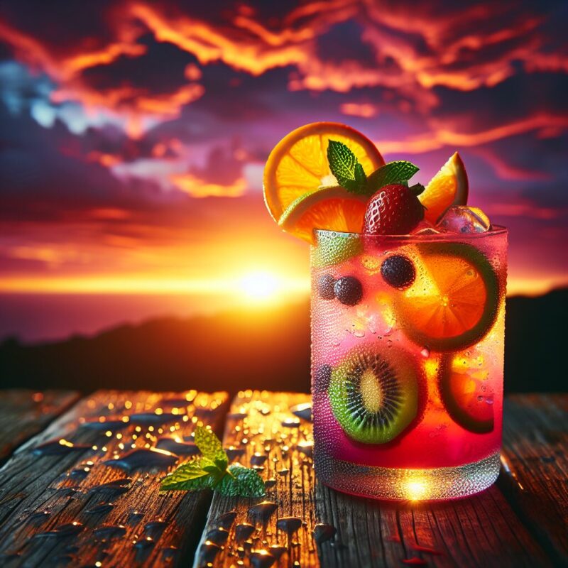 Sunset Cooler Mocktail.