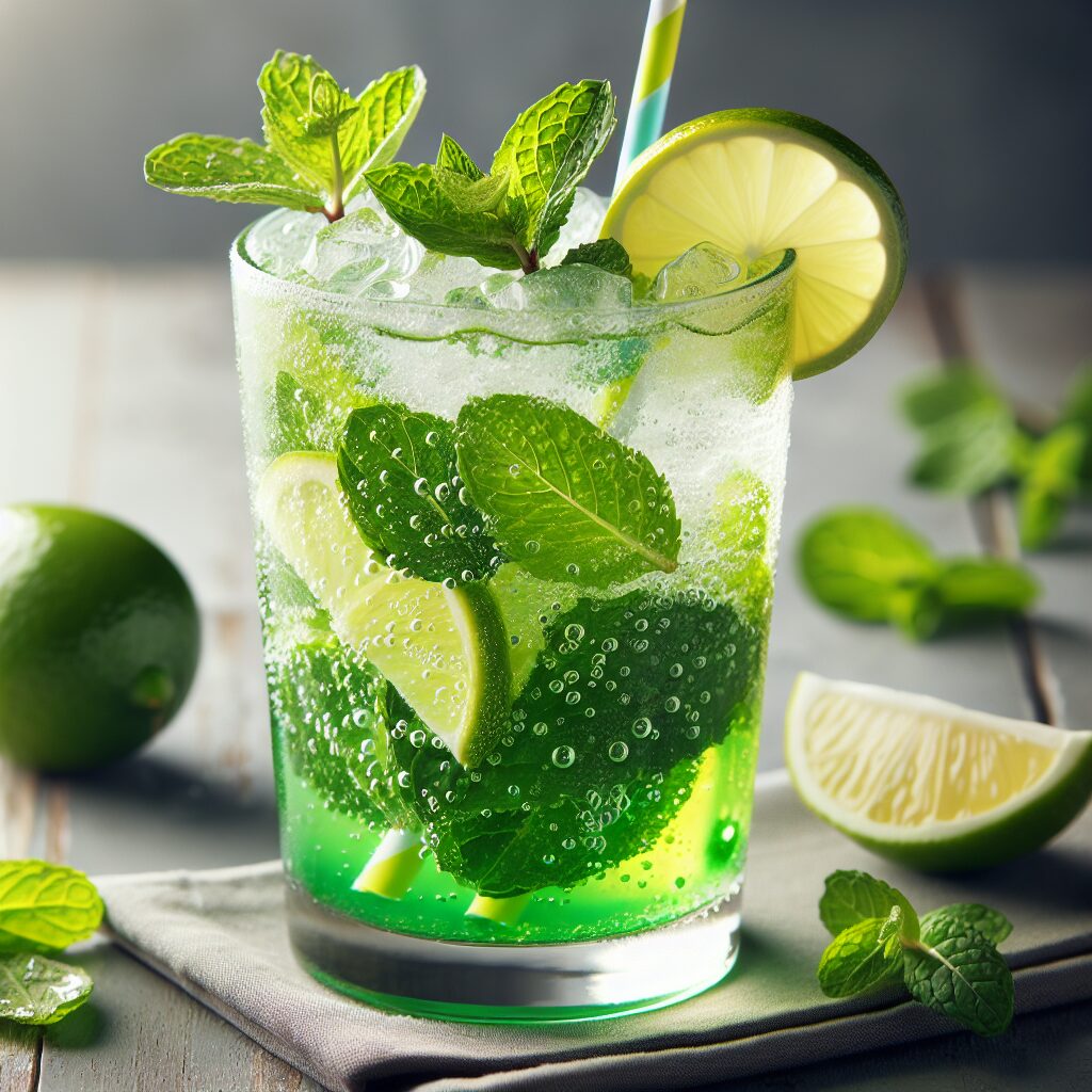 Virgin Mojito Mocktail.