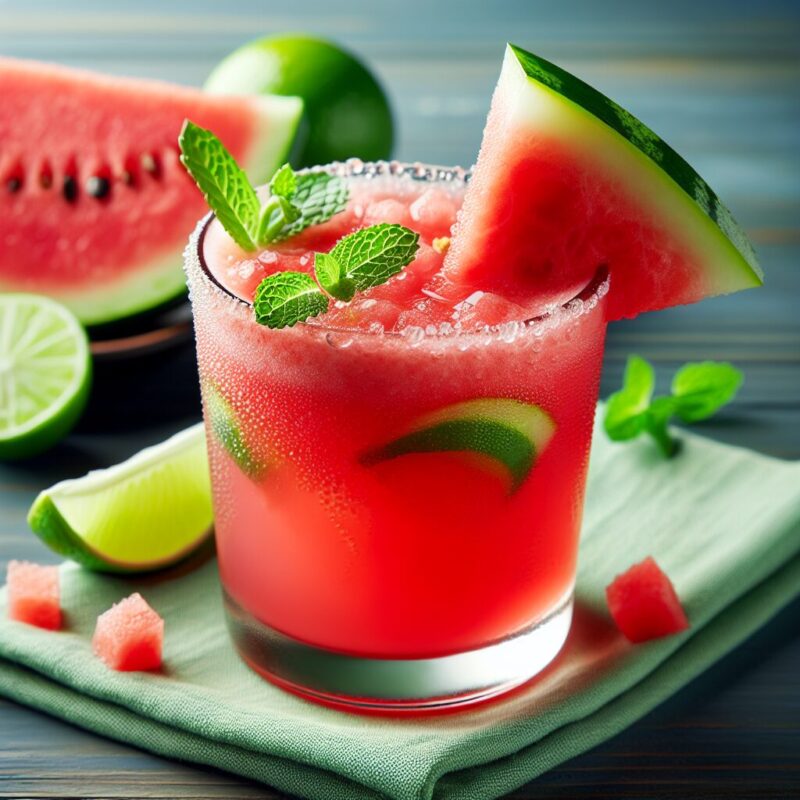 Watermelon Lime Twist Mocktail.