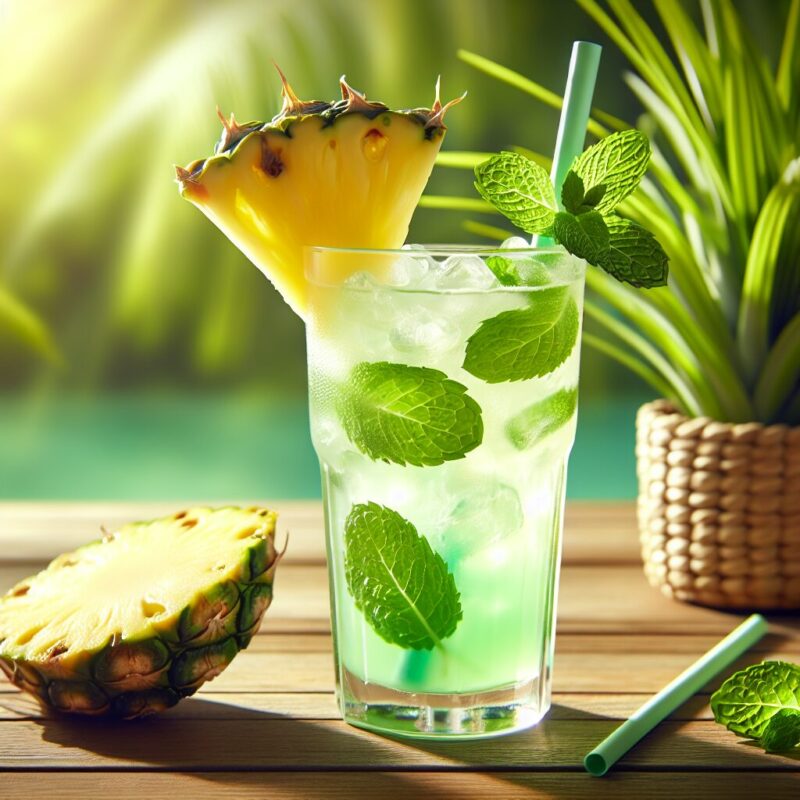 #Agave Mint Pineapple Refresher Mocktail# (Rezept)