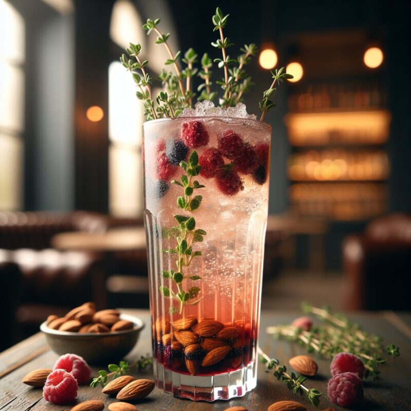 #Almond Berry Thyme Fizz Mocktail# (Rezept)