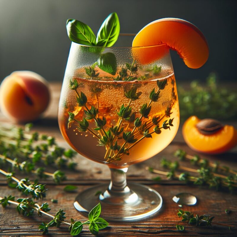 #Apricot Basil Thyme Elixir Mocktail# (Rezept)