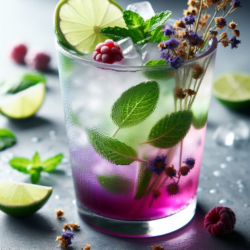 #Berry Mint Lime Chamomile Mocktail# (Rezept)