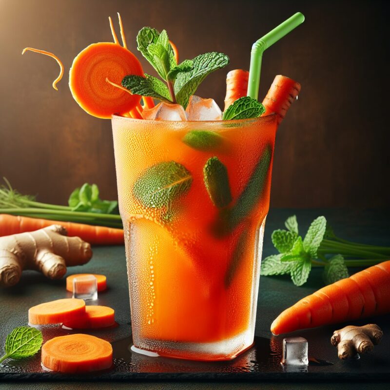 #Carrot Ginger Mint Refresher Mocktail# (Rezept)