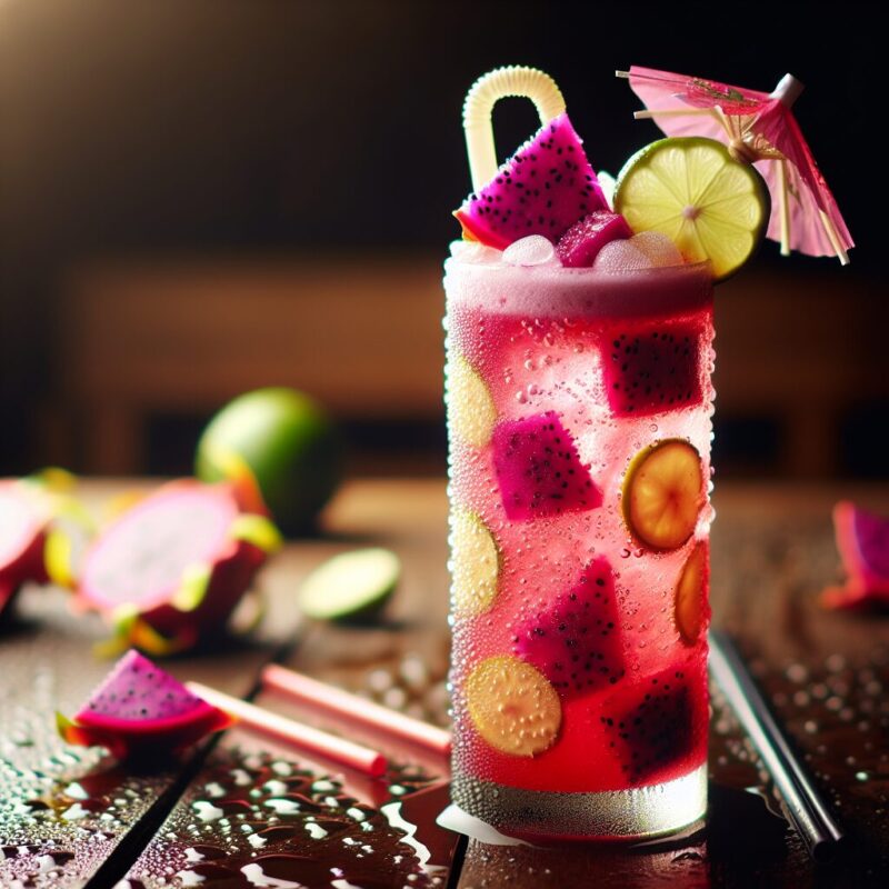 #Dragonfruit Ginger Fizz Mocktail# (Rezept)