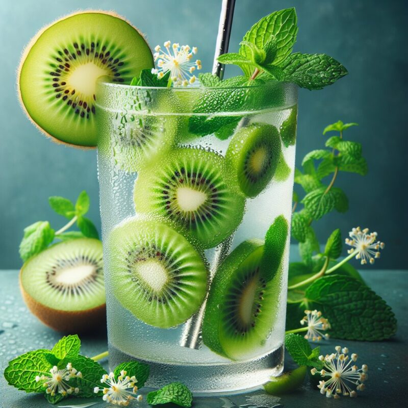 #Elderflower Kiwi Mint Splash Mocktail# (Rezept)