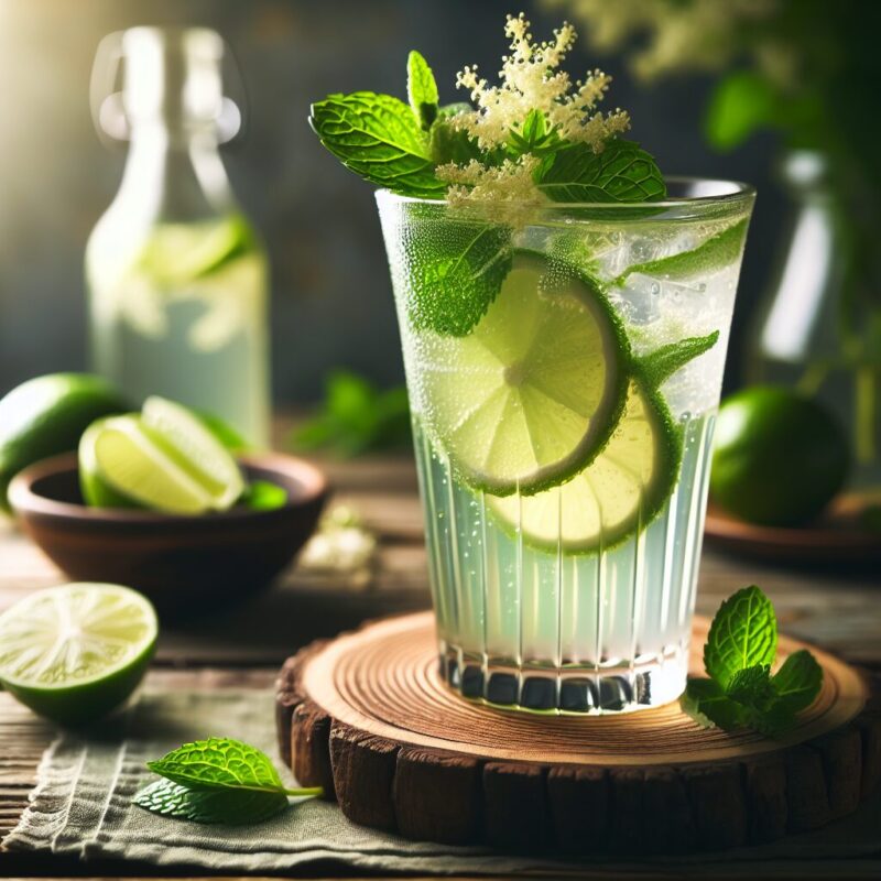 #Elderflower Lime Mint Elixir Mocktail# (Rezept)