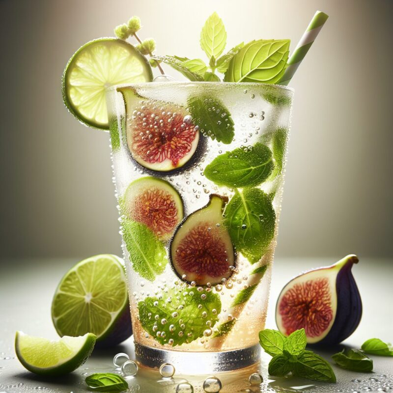 #Fig Lime Basil Mint Spritz Mocktail# (Rezept)