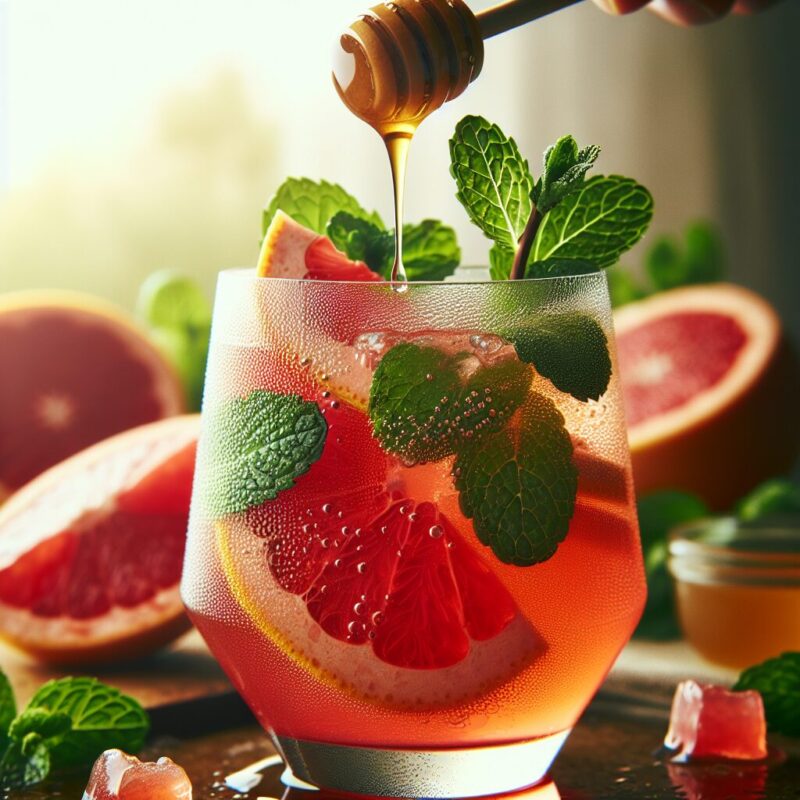 #Grapefruit Mint Honey Spritz Mocktail# (Rezept)