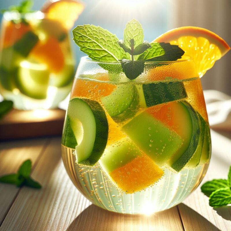 #Honeydew Orange Mint Mocktail# (Rezept)