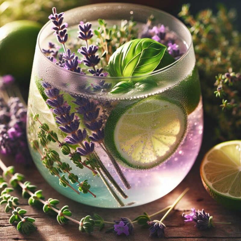 #Lavender Thyme Basil Limeade Mocktail# (Rezept)