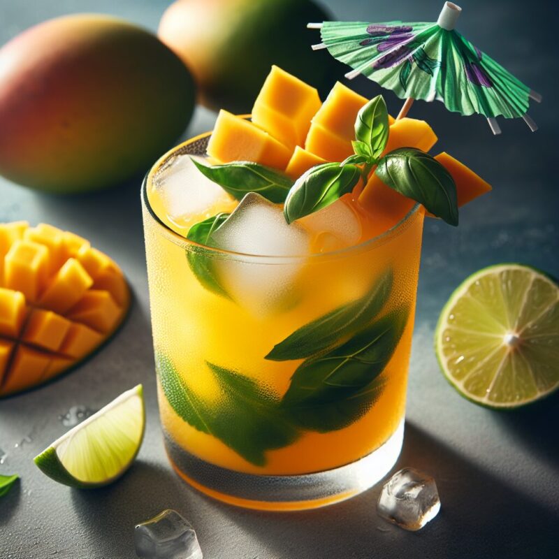 #Mango Basil Limeade Mocktail# (Rezept)