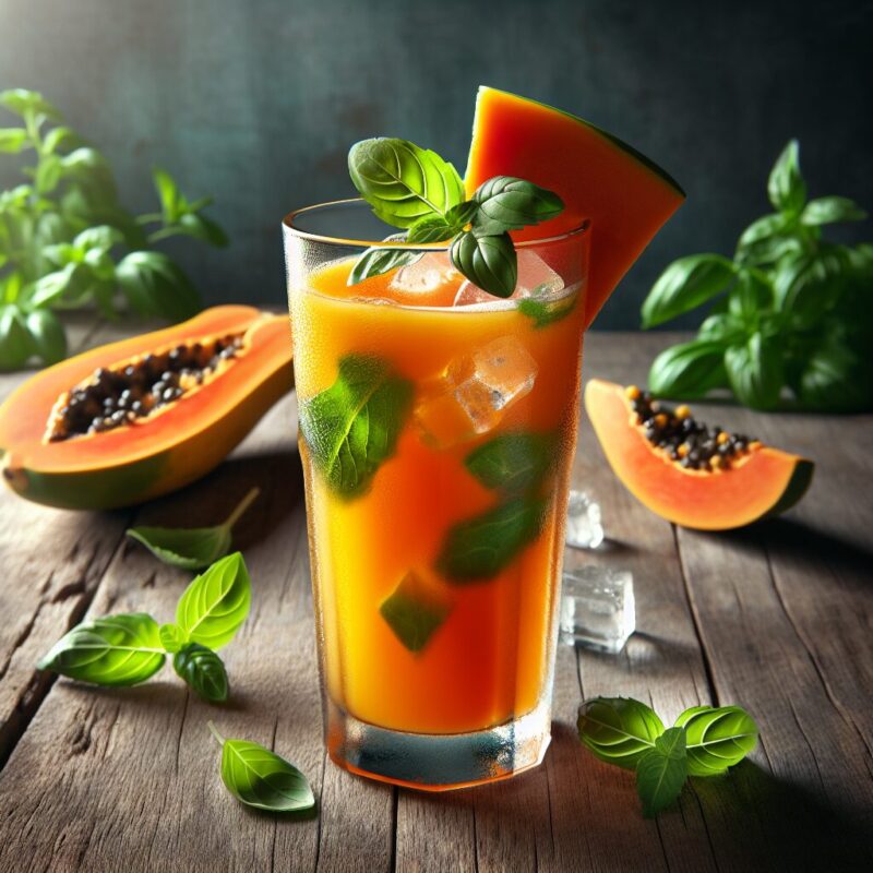 #Papaya Basil Mint Elixir Mocktail# (Rezept)