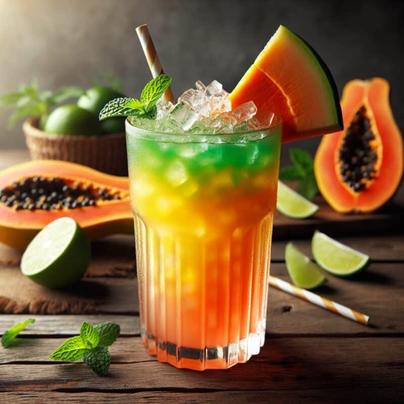 #Papaya Lime Refresher Mocktail# (Rezept)