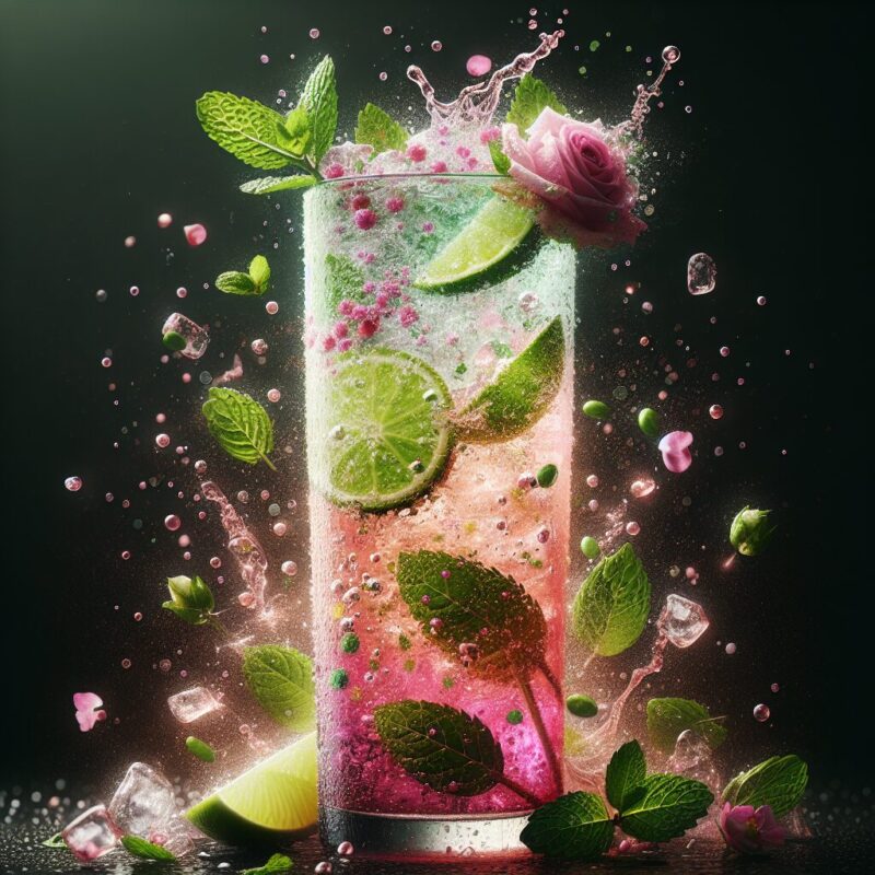 #Rose Elderflower Lime Splash Mocktail# (Rezept)