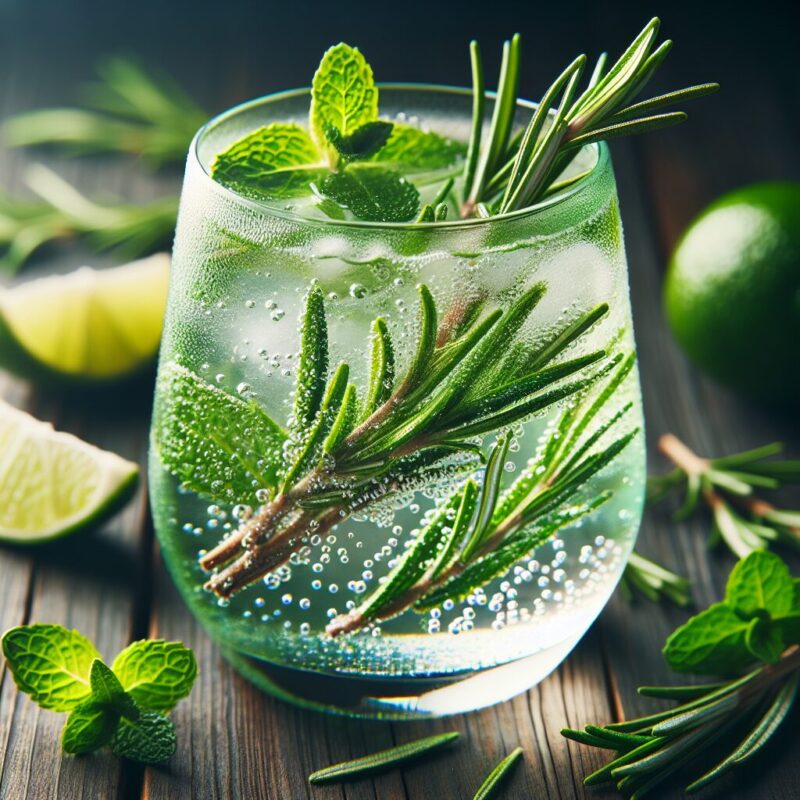 #Rosemary Mint Spritz Mocktail# (Rezept)