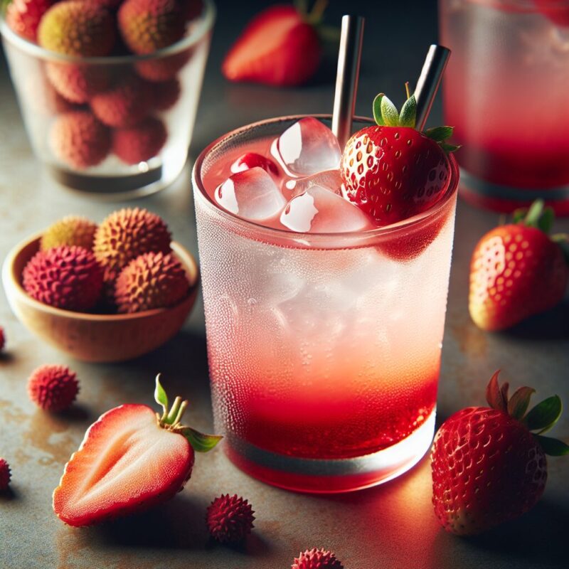 #Strawberry Lychee Fizz Mocktail# (Rezept)