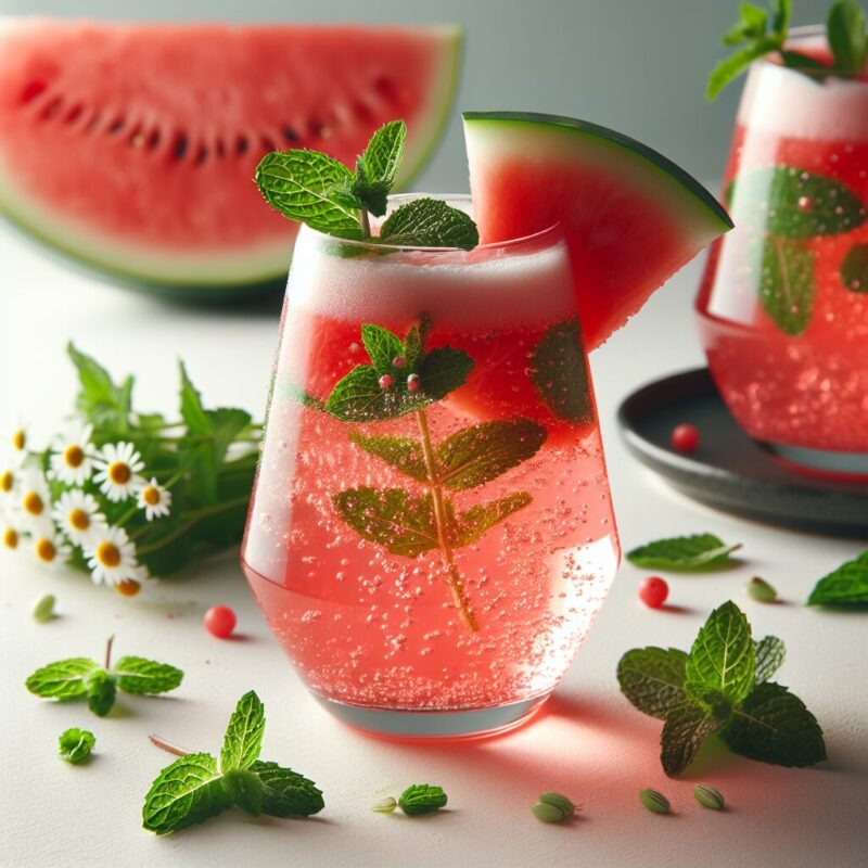 #Watermelon Mint Chamomile Sparkle Mocktail# (Rezept)